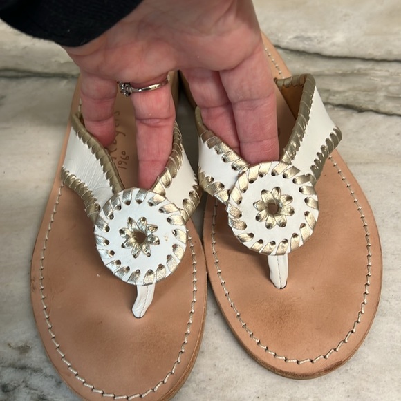 JACK ROGERS “RO” SANDAL White & gold - Picture 4 of 5